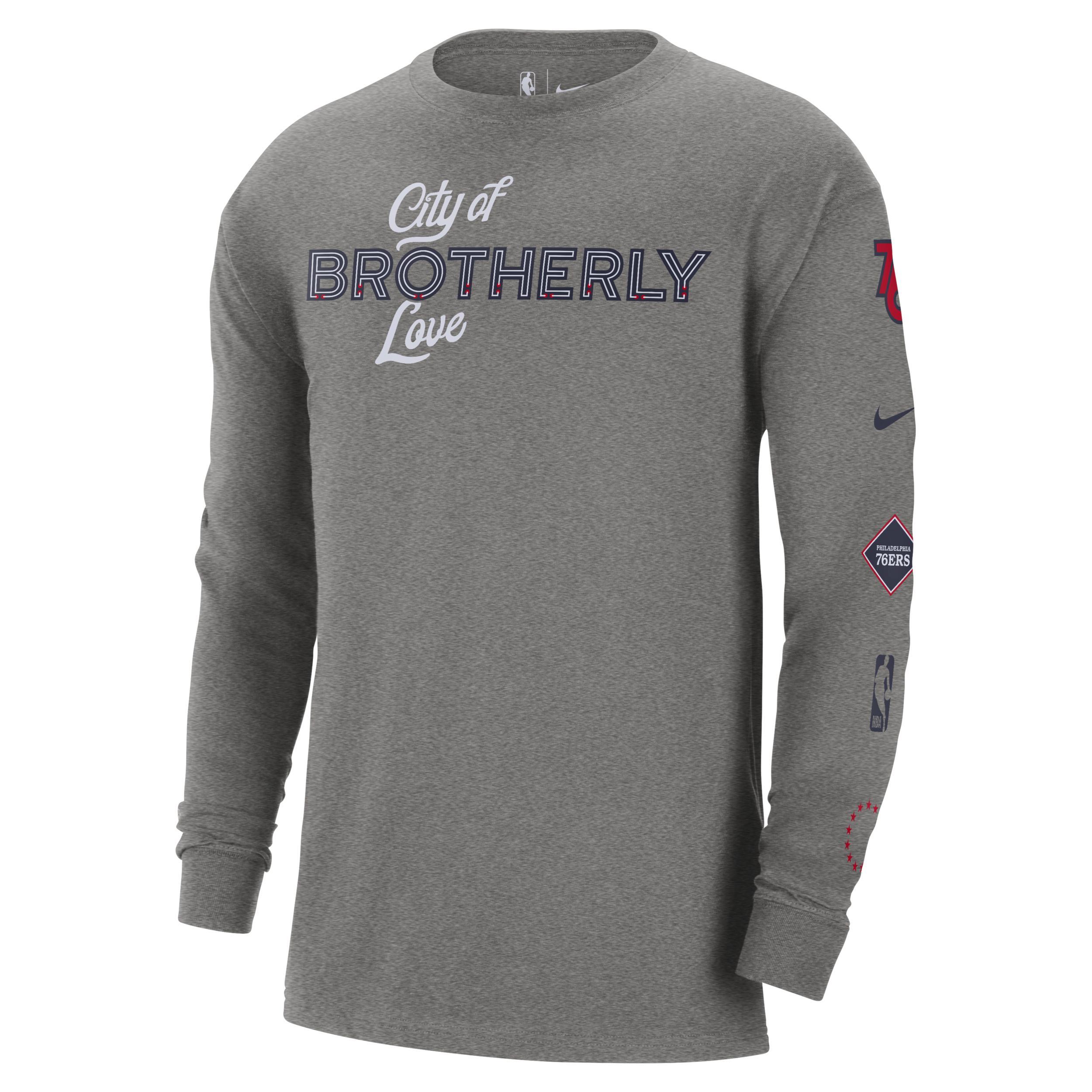 Philadelphia 76ers 2023/24 City Edition Nike Men's NBA Max90 Long-Sleeve T-Shirt Product Image