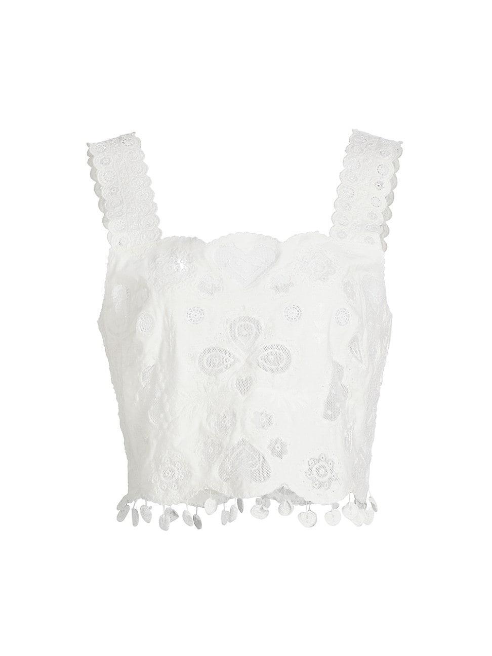 Womens Jeanetta Mesh Lace Crop Tank Top product image