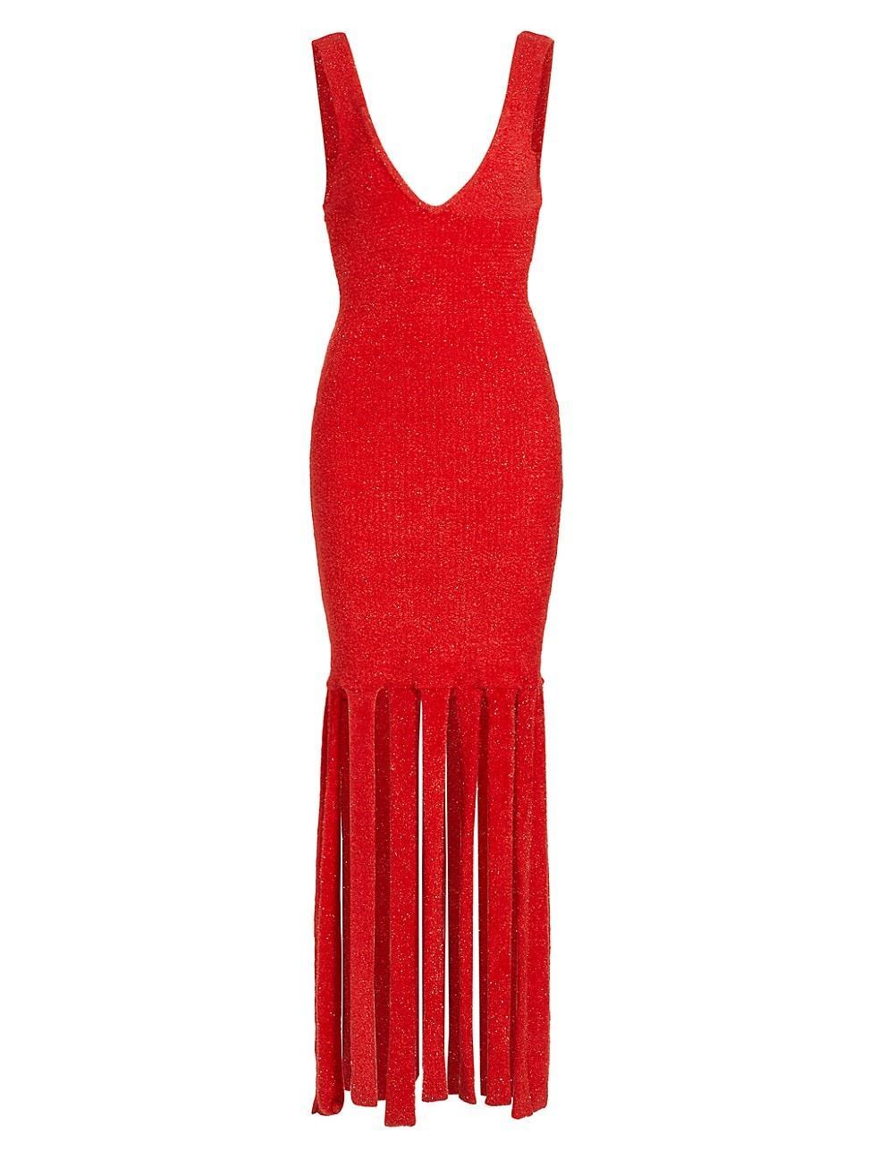 Womens Tira Fringe Knit Maxi Dress product image