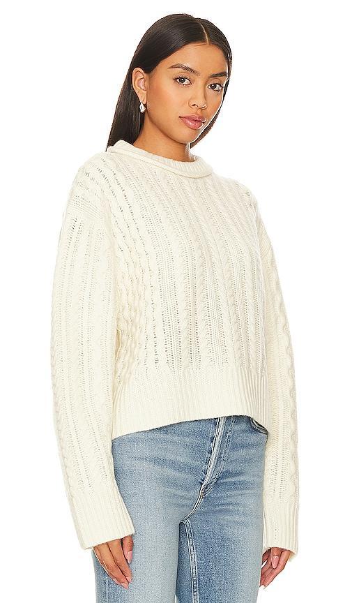 RE/DONE Crewneck Cable Pullover in Ivory. Size M, S, XS. Product Image