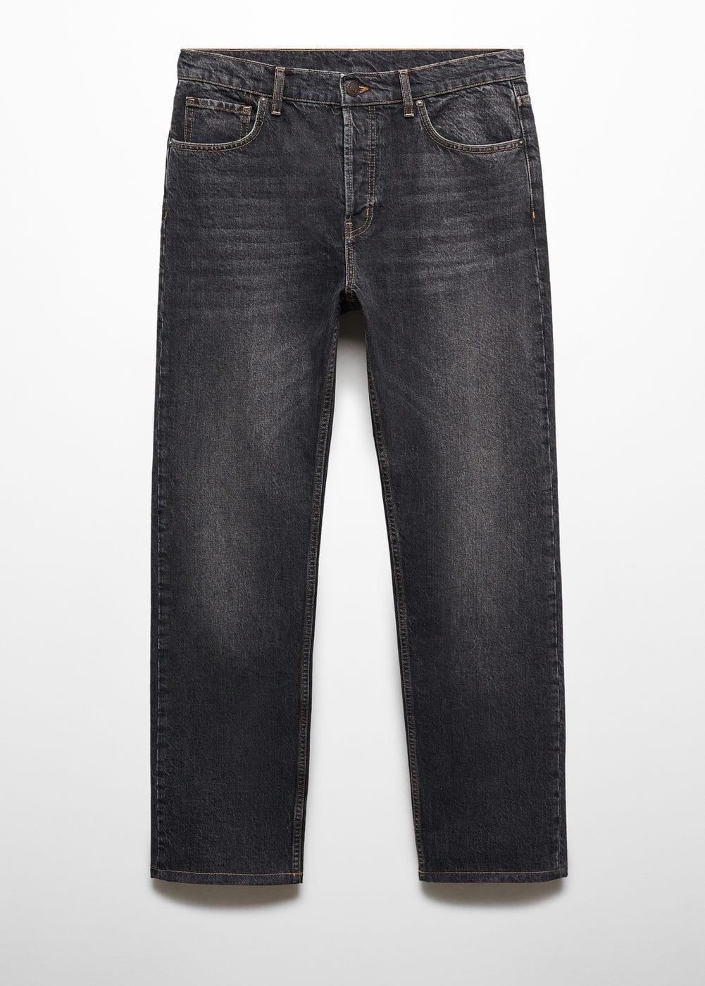 MANGO MAN - Relaxed fit dark wash jeans open greyMen Product Image