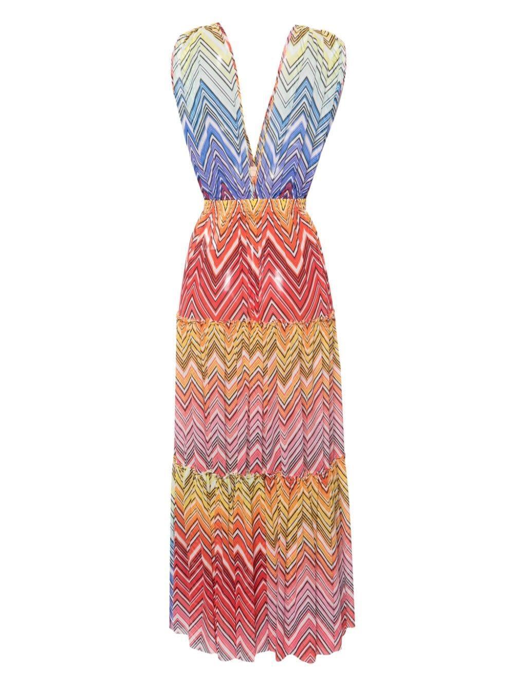 zigzag sheer maxi dress Product Image