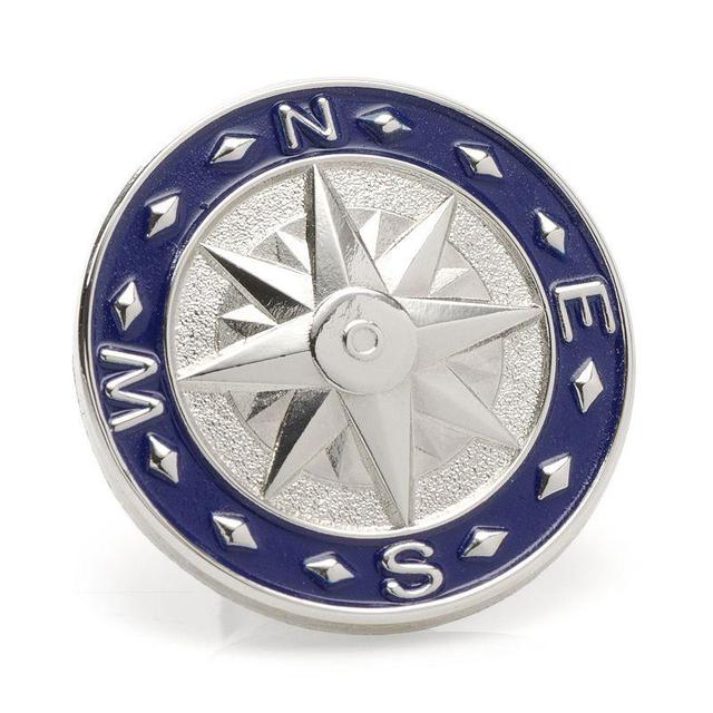 Mens Blue Compass Lapel Pin Product Image