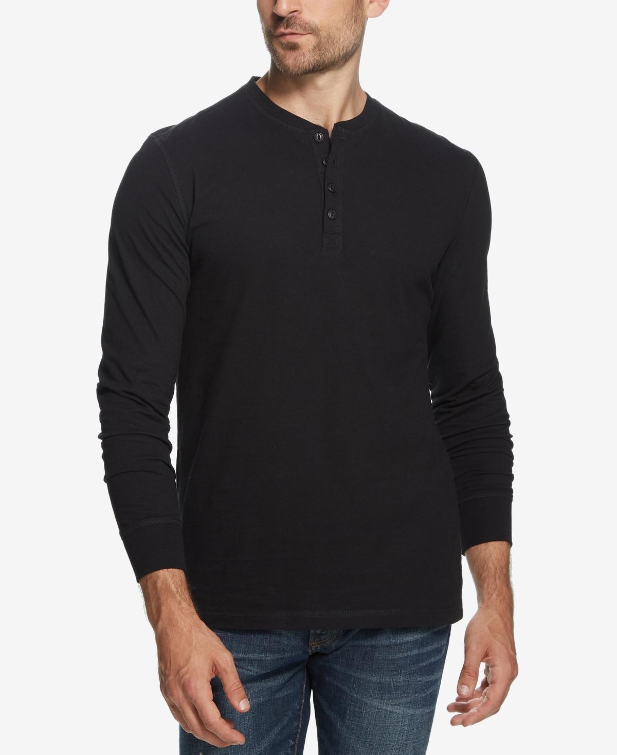 Weatherproof Vintage Mens Long Sleeve Brushed Jersey Henley T-shirt Product Image