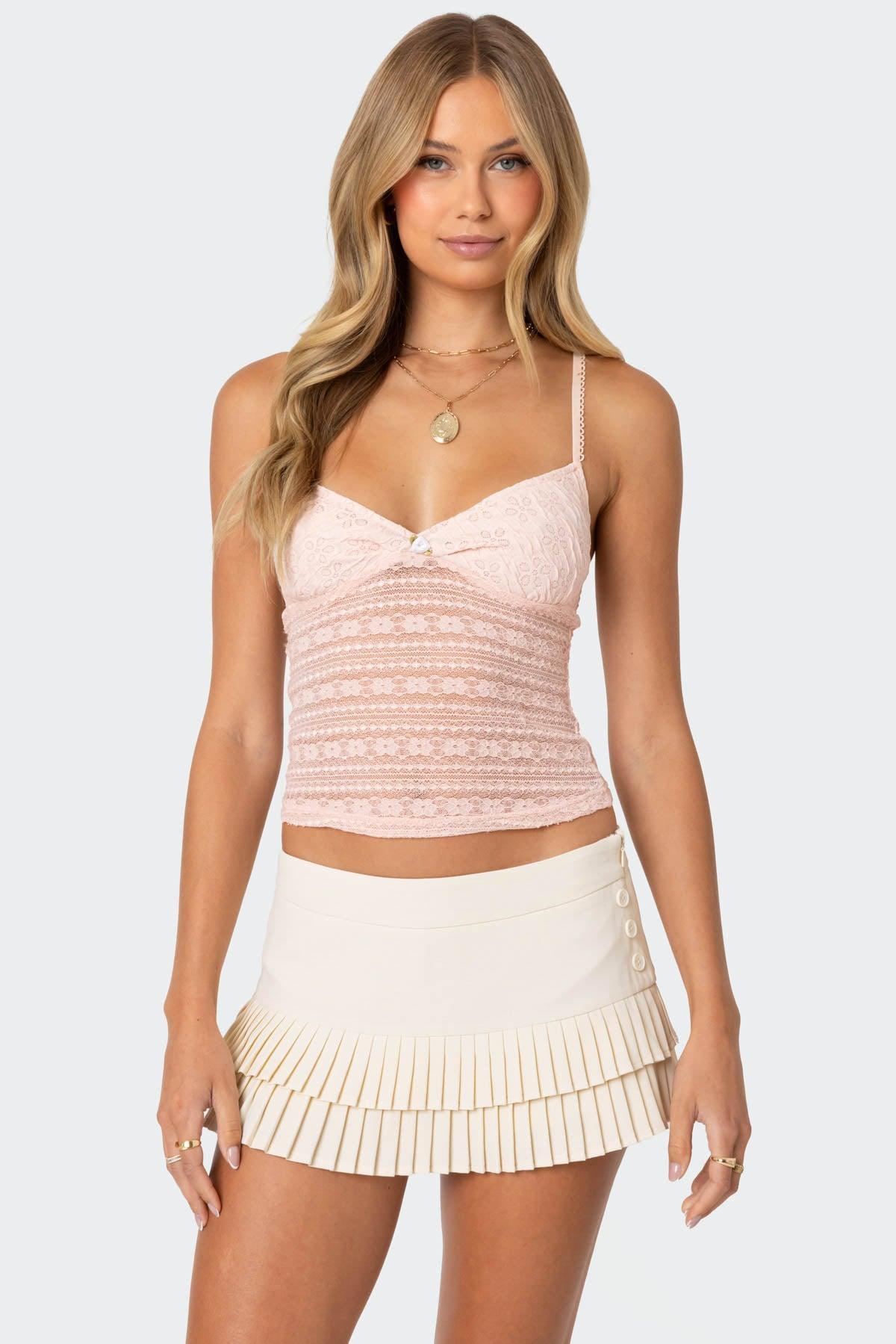 Tuesday Textured Lace Tank Top Product Image