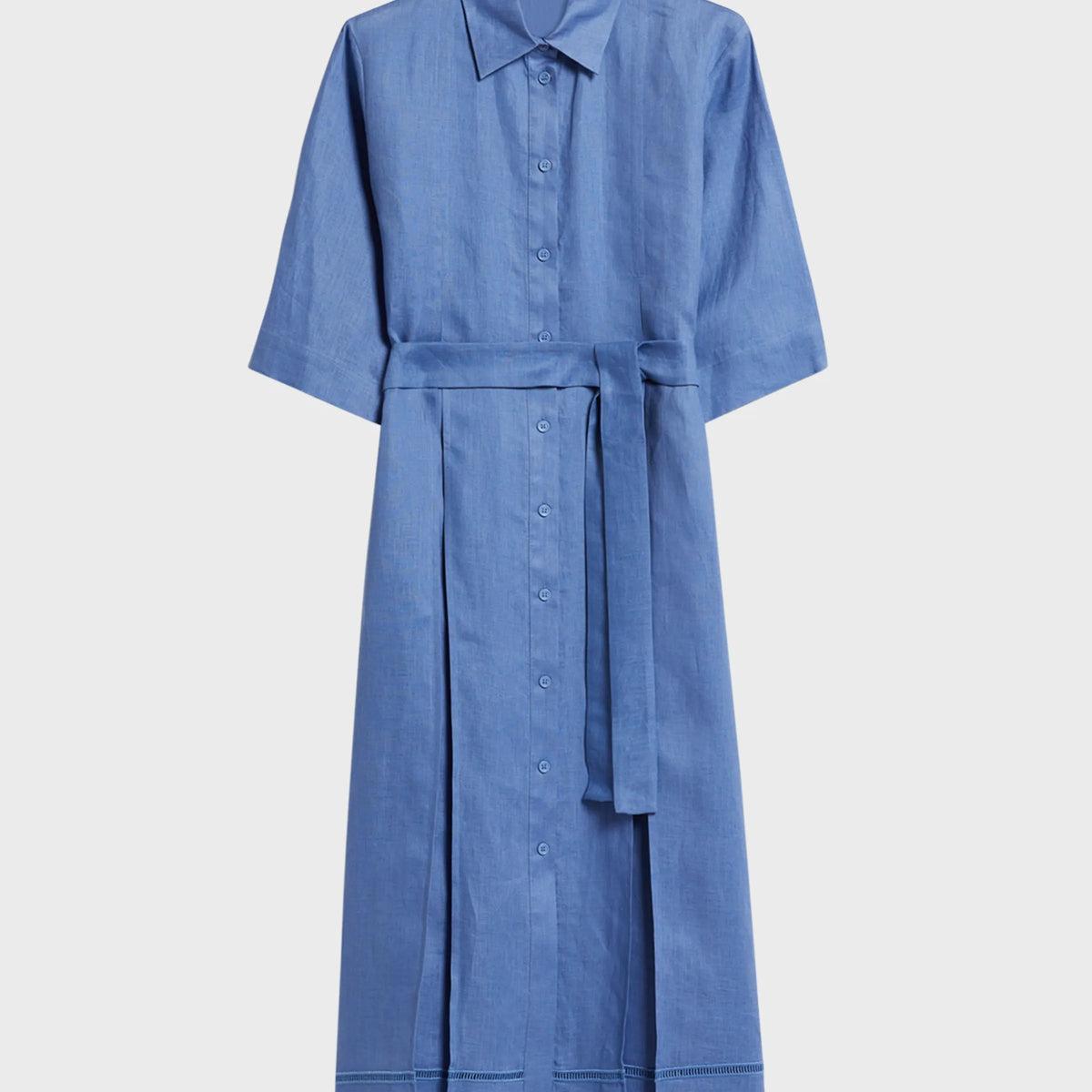 Max Mara Nocino Belted Linen Midi Shirt Dress Product Image