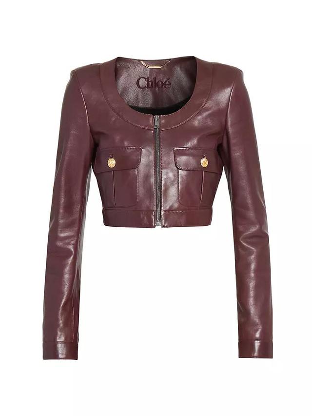 Leather Crop Jacket Product Image