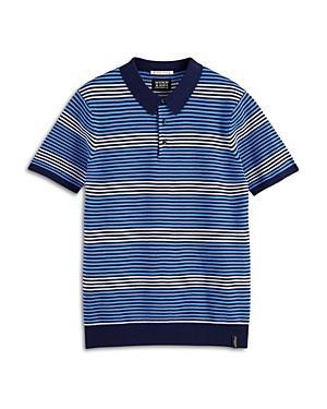 Mens Structured Stripe Knit Polo Shirt Product Image