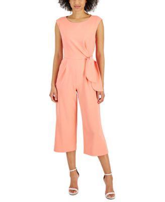 Tahari Asl Womens Side-Tie Cropped Jumpsuit Product Image