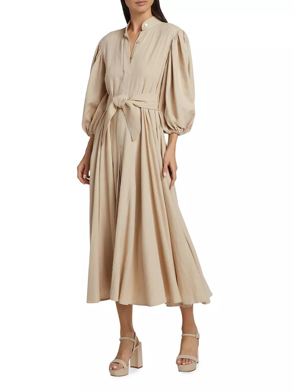 Bromelia Linen Tie-Waist Shirtdress Product Image