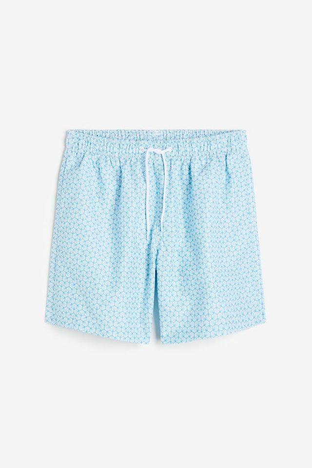 H & M - Patterned Swim Shorts - Blue Product Image