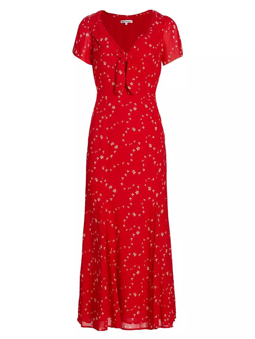 Talleen Floral Tie-Neck Midi-Dress product image