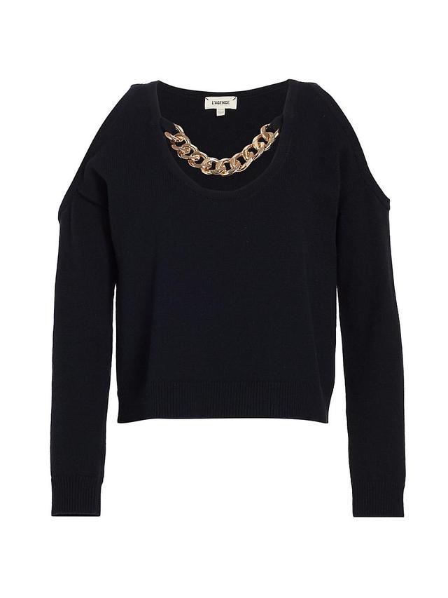 Womens Indy Chain-Embellished Cotton-Blend Sweater Product Image