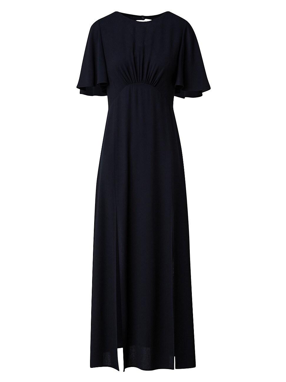 Womens Crepe Flutter-Sleeve Midi-Dress Product Image