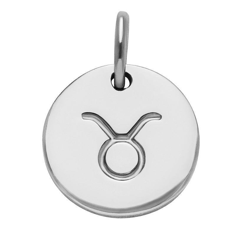 PRIMROSE Sterling Silver Etched Zodiac Disc Charm, Womens, Sterling Scorpio Product Image