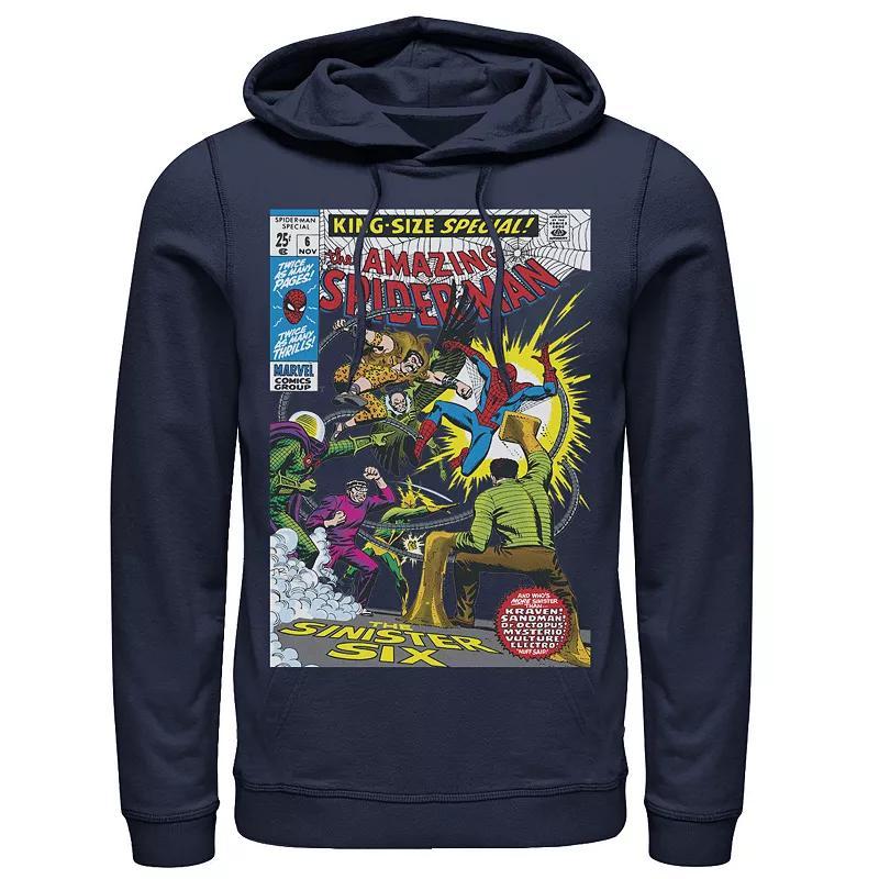 Mens Marvel Spider-Man Sinister Six Comic Hoodie Athletic Grey Product Image