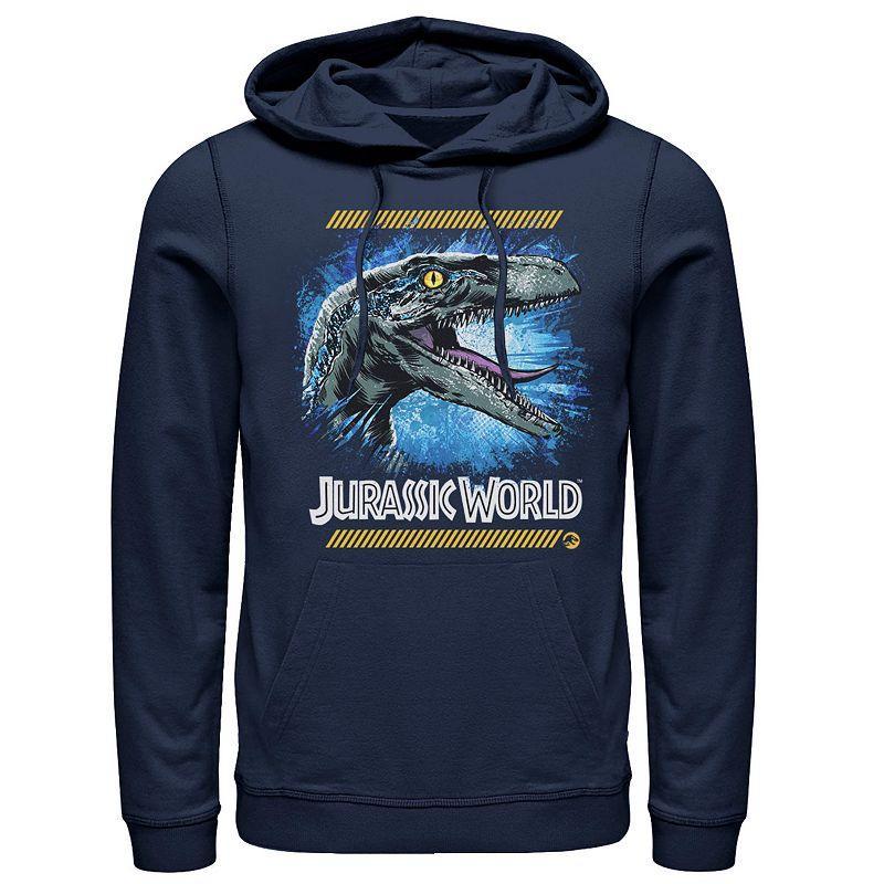 Mens Jurassic World Two Raptor Blue Splatter Hoodie Product Image