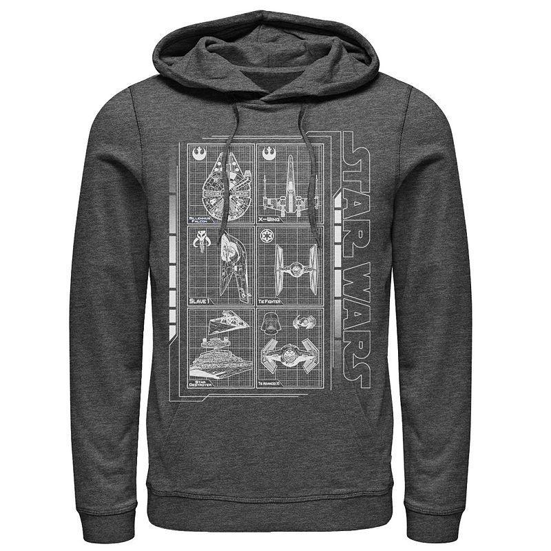 Mens Star Wars Battle Ships Schematic Hoodie Product Image