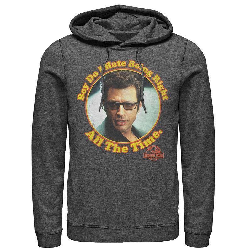 Mens Jurassic Park Hate Being Right All The Time Hoodie Grey Heather Product Image