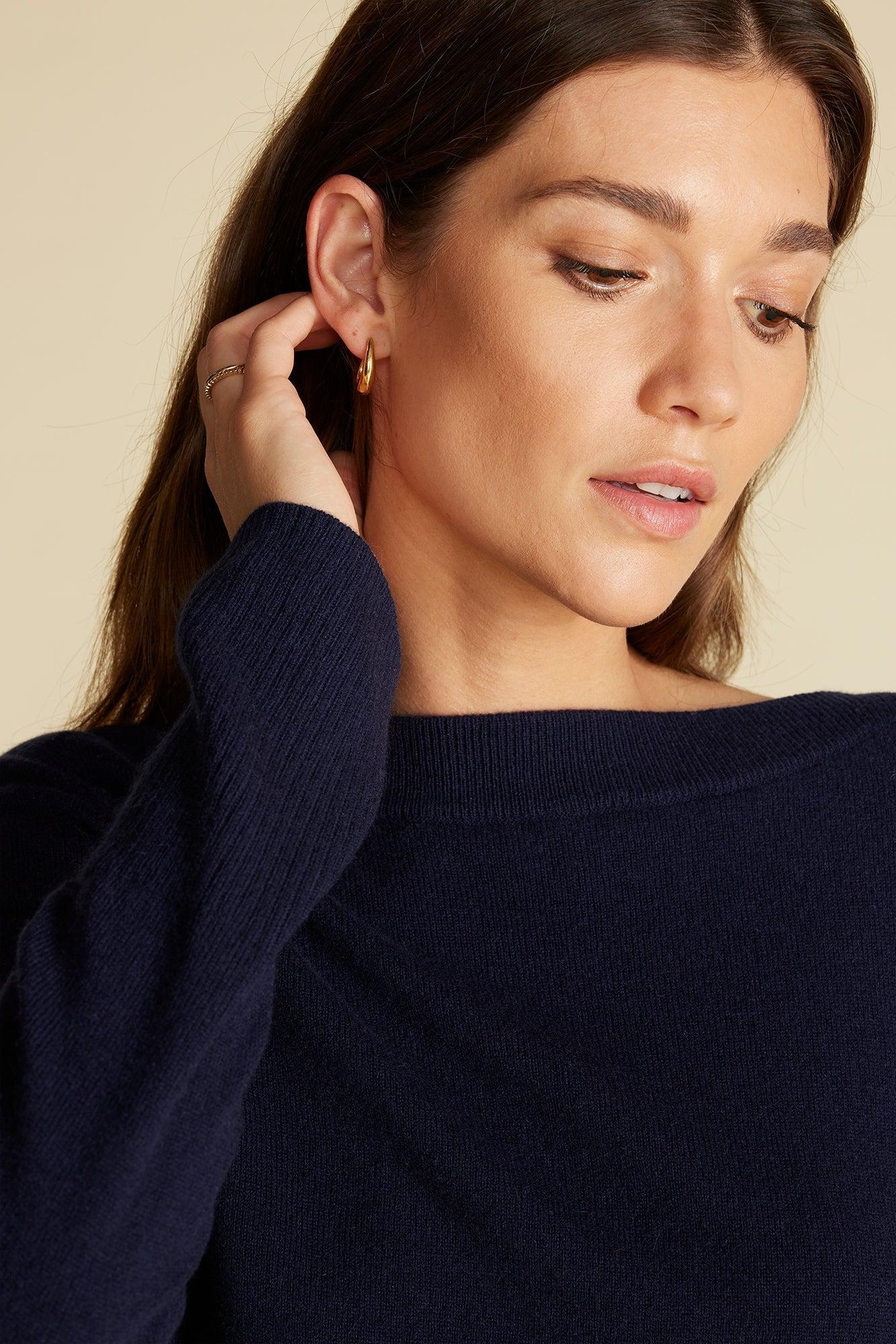 Nadia Cashmere Sweater - Navy Blue Product Image