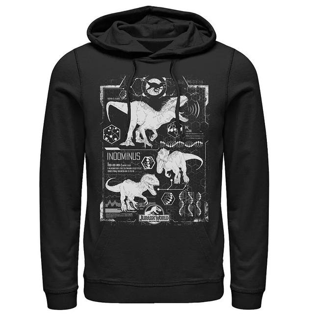 Mens Jurassic World Indominus Rex Green Schematic Graphic Pullover Graphic Hoodie Blue Product Image