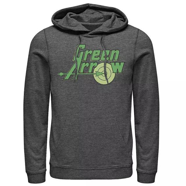 Mens DC Comics Green Lantern Face Logo Hoodie Grey Heather Product Image