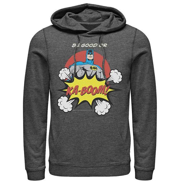 Mens DC Comics Batman Ka-Boom Pop Art Text Poster Hoodie Grey Heather Product Image