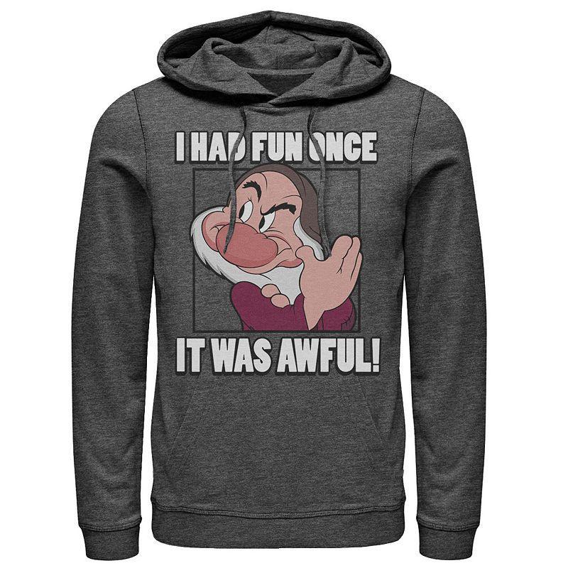 Disney Mens Snow White and the Seven Dwarfs Grumpy Had Fun Once, Pullover Hoodie Product Image