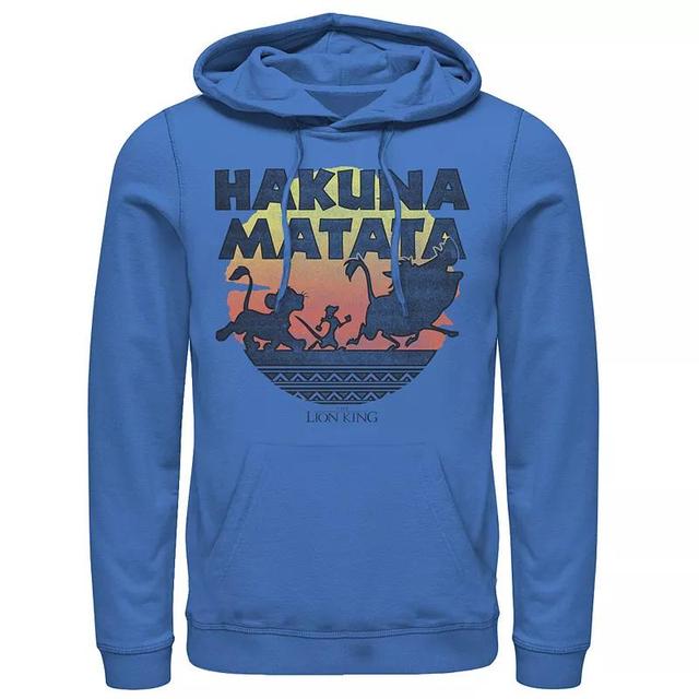 Disneys The Lion King Mens Hakuna Matata Sunset Silhouette Poster Hoodie Athletic Grey Product Image