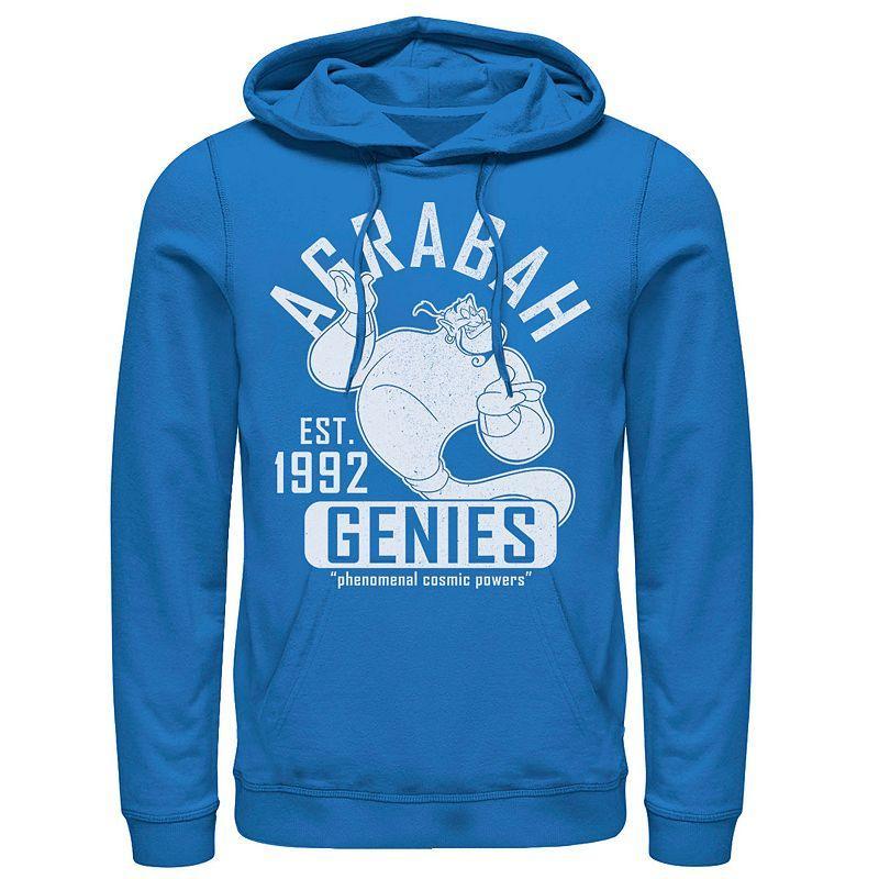 Mens Disney Aladdin Genie Collegiate Sports Pullover Hoodie Med Blue Product Image