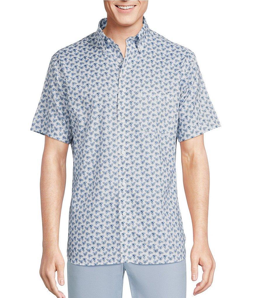 Daniel Cremieux Signature Label Feather Print Cotton Short Sleeve Shirt Product Image