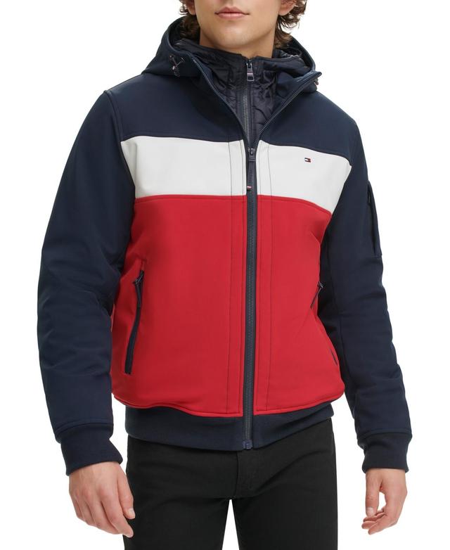 Tommy Hilfiger Mens Hoodie Bomber Combo Jacket - Midnight/Ice Product Image