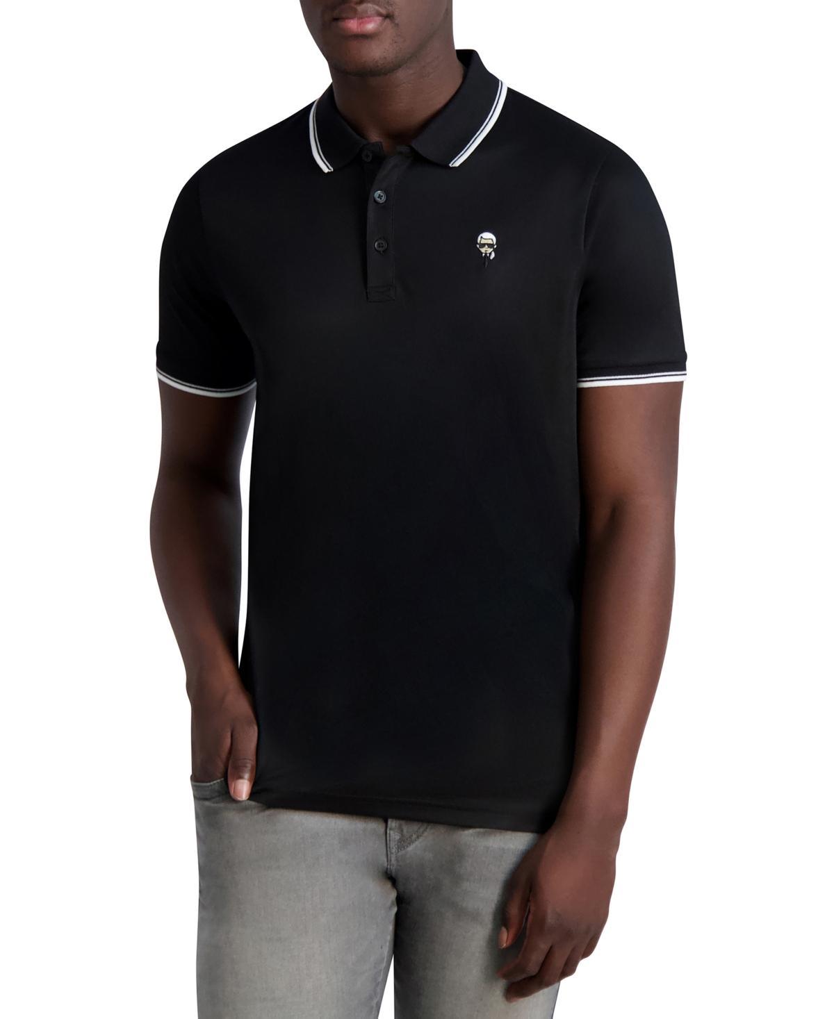 Karl Lagerfeld Paris Mens Slim-Fit Karl Patch Tipped Polo Shirt Product Image