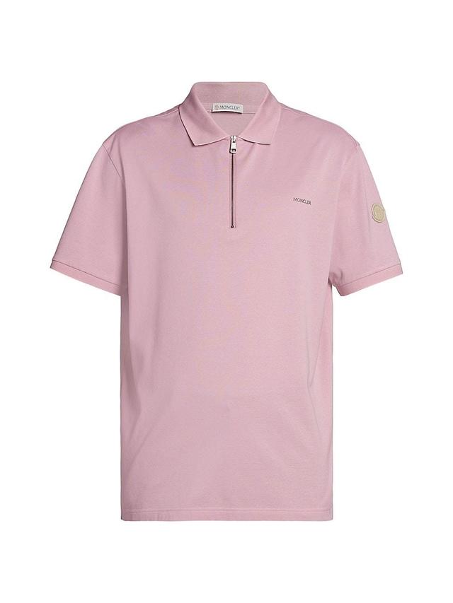 Moncler Cotton Regular Fit Quarter Zip Polo Shirt Product Image