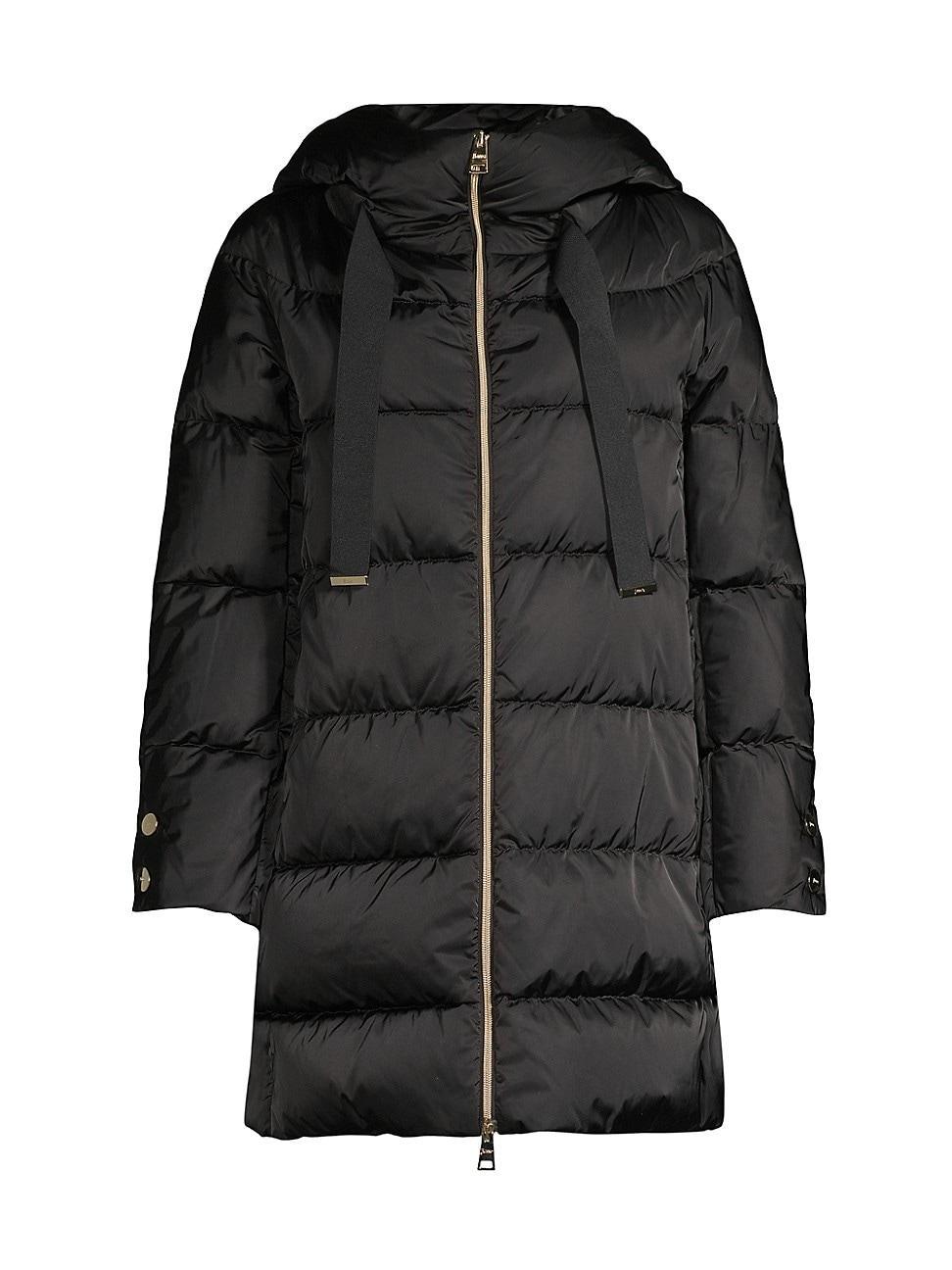 Womens Hooded Sateen Down Jacket Product Image