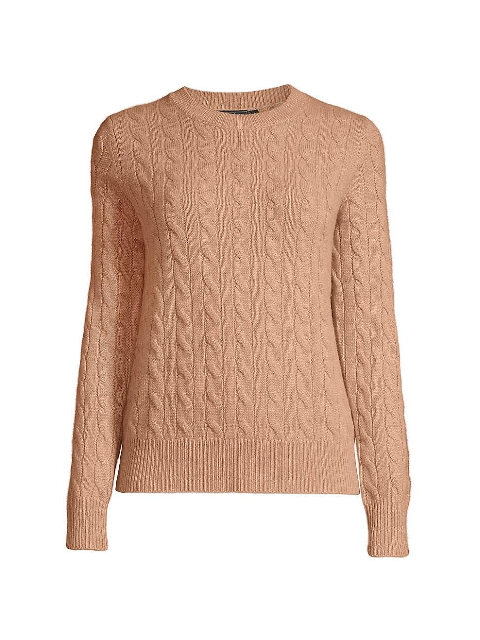 Womens Cashmere Cable-Knit Sweater product image