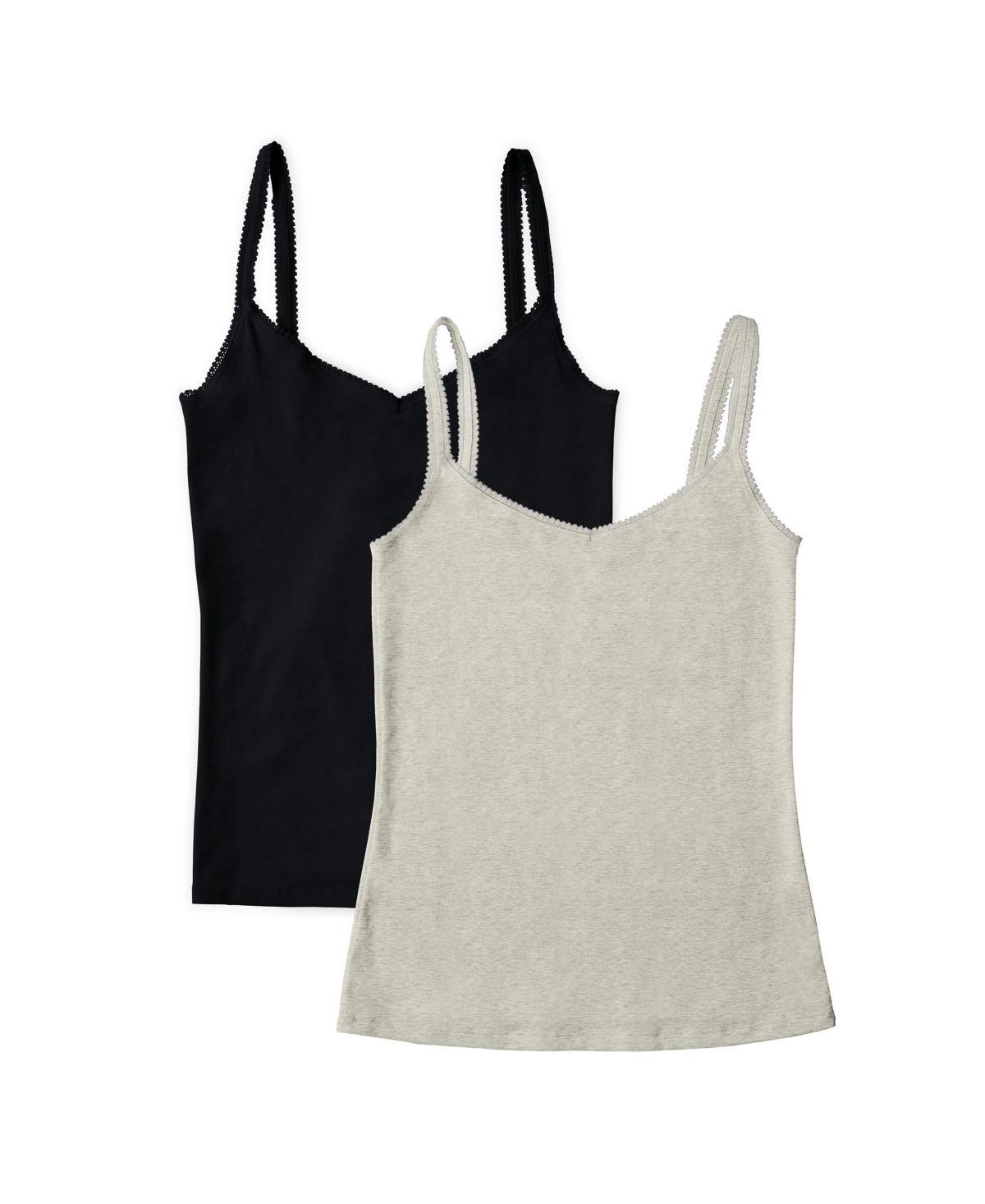 On Gossamer Womens Cotton Camisole, Pack of 2 1427P2 - Champagne, White Product Image