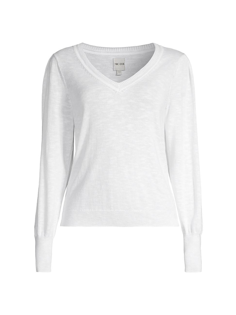 Womens Slub V-Neck Sweater Product Image