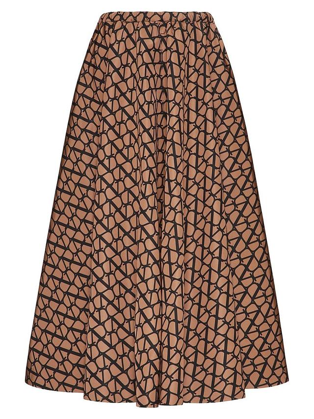 Valentino Garavani VLOGO Toile Iconographe Silk Faille Skirt Product Image