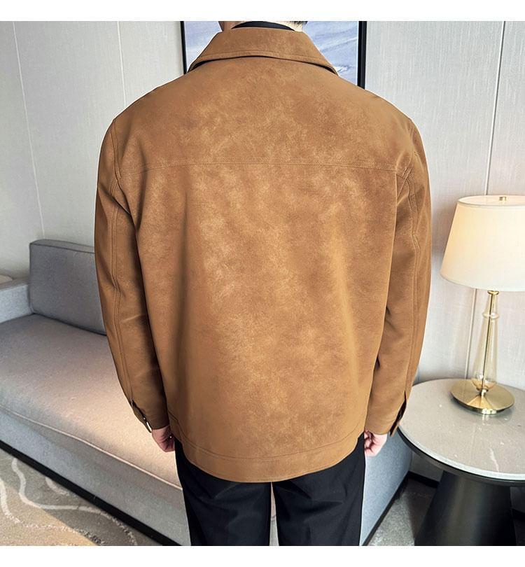 Faux Suede Zip Jacket Product Image