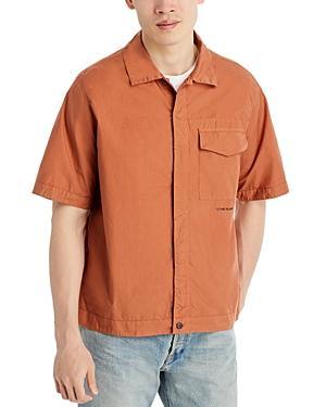 Cotton Shirt Jacket In Rust Product Image