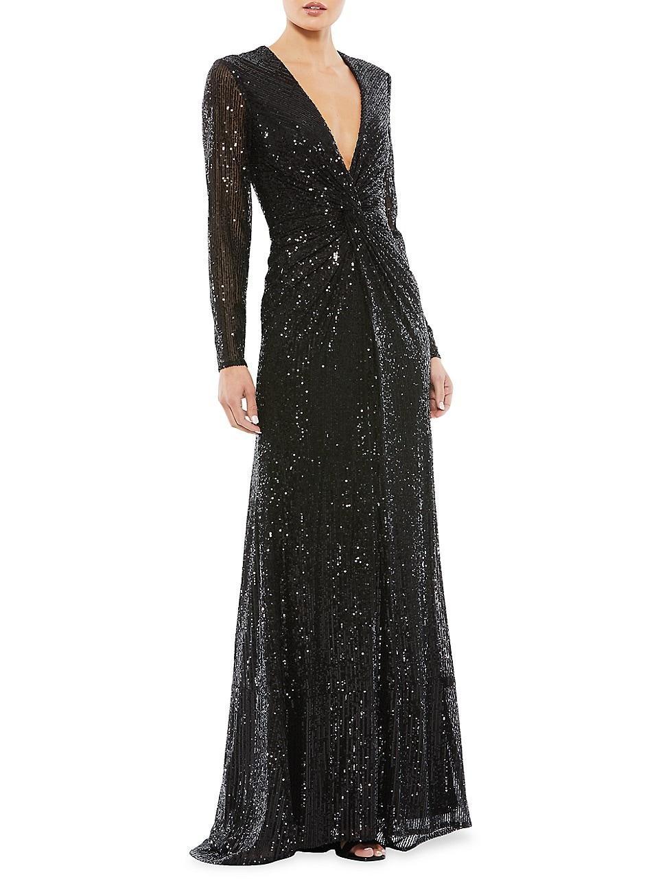 Womens Knotted Sequin Gown Product Image