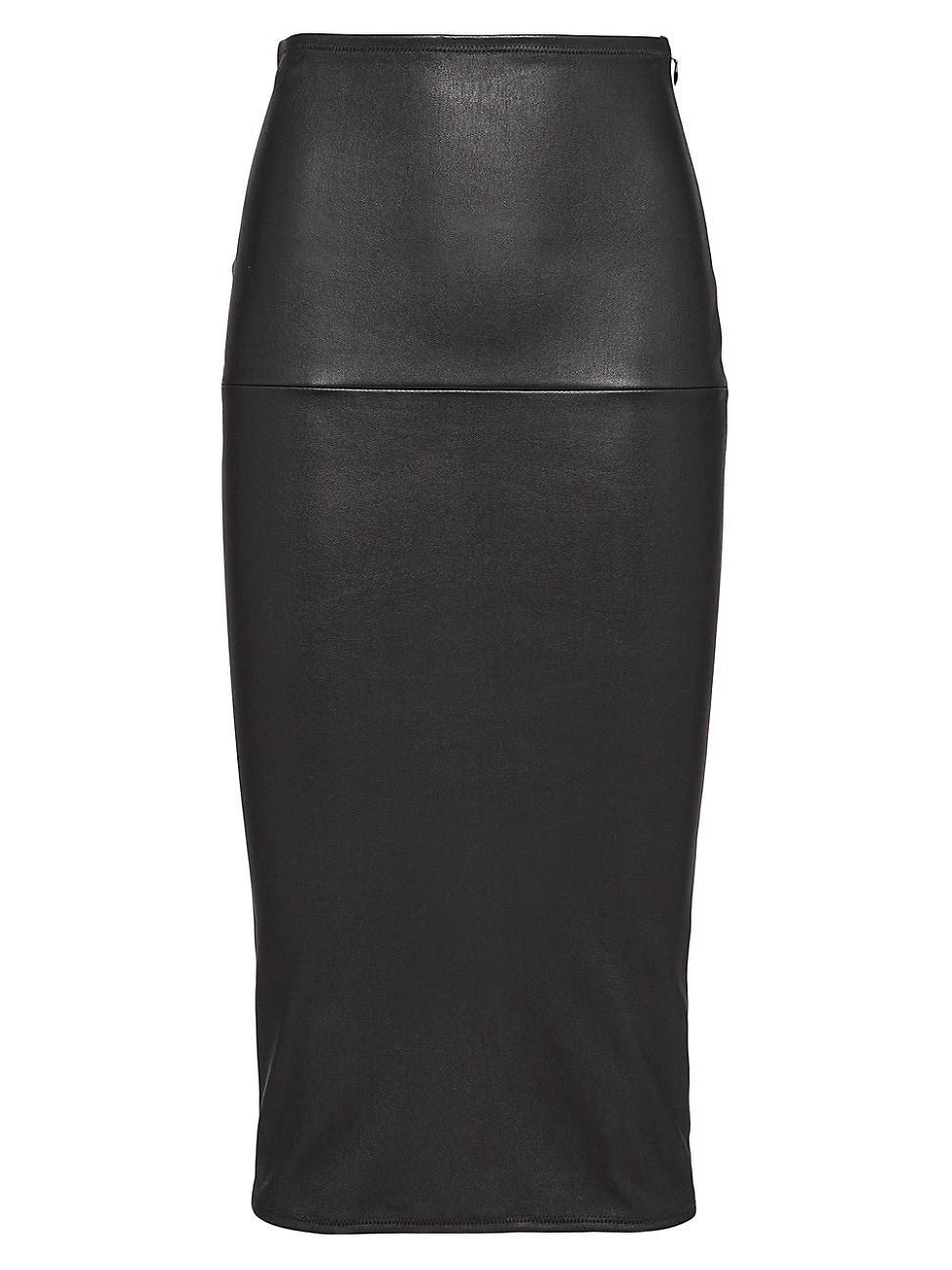 Womens Stretch Nappa Leather Skirt Product Image