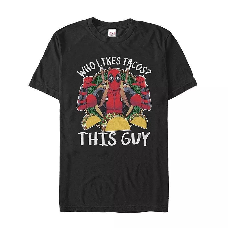 Mens Marvel Comics Deadpool Who Likes Tacos? Tee Product Image