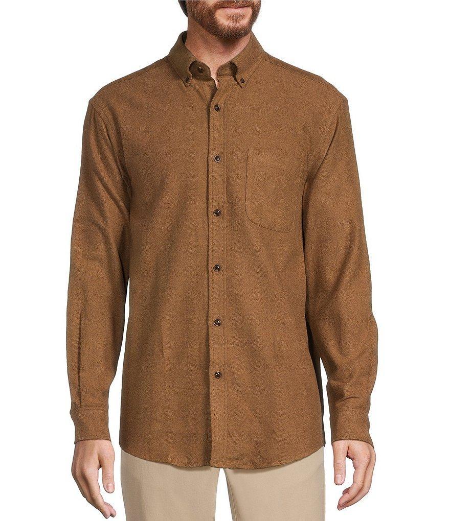 Roundtree & Yorke Long Sleeve Solid Portuguese Flannel Sport Shirt Product Image