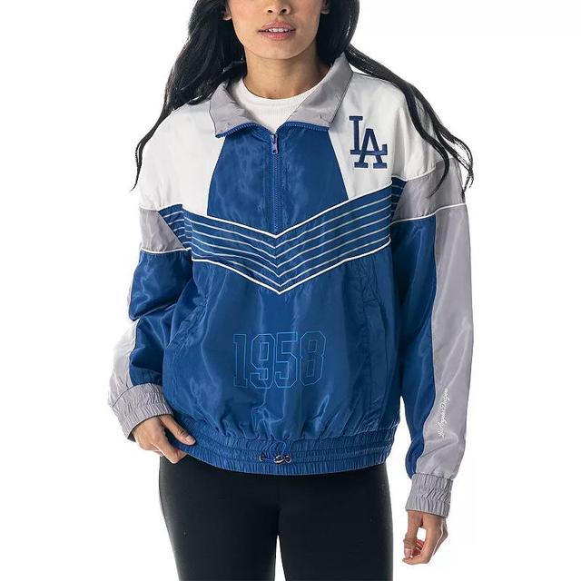 Womens The Wild Collective Royal Los Angeles Dodgers Chevron Half-Zip Track Jacket Product Image