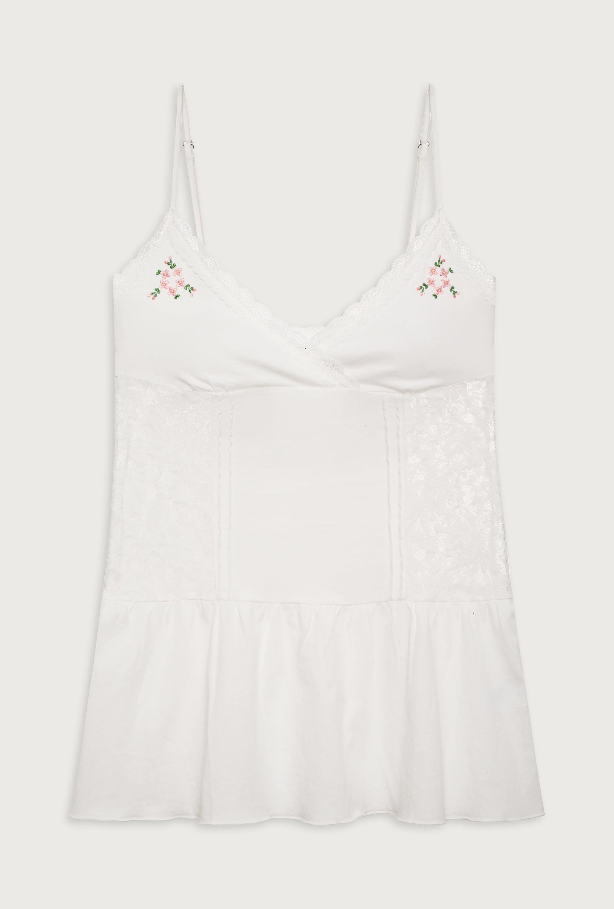 Donna Embroidered Mini Dress - White Product Image