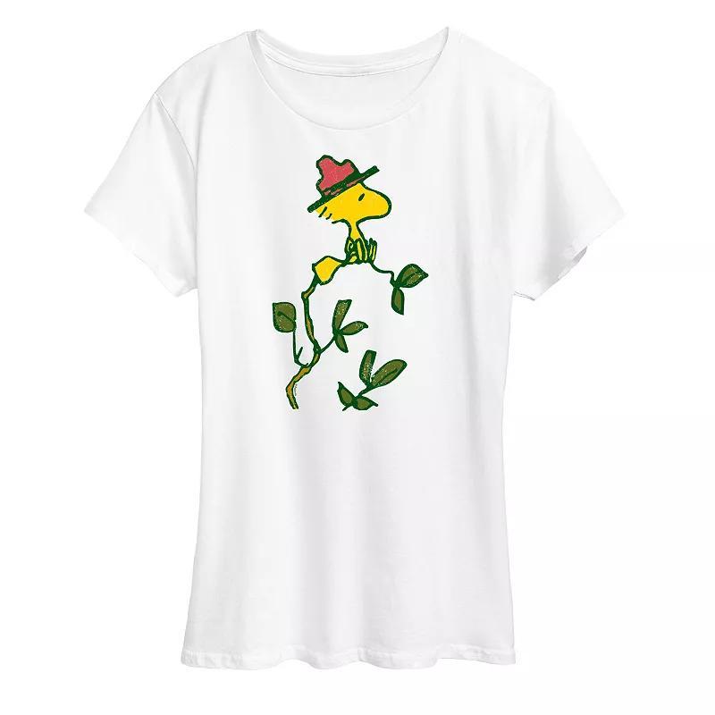 Womens Peanuts Woodstock Branch Graphic Tee Grey Gray Product Image