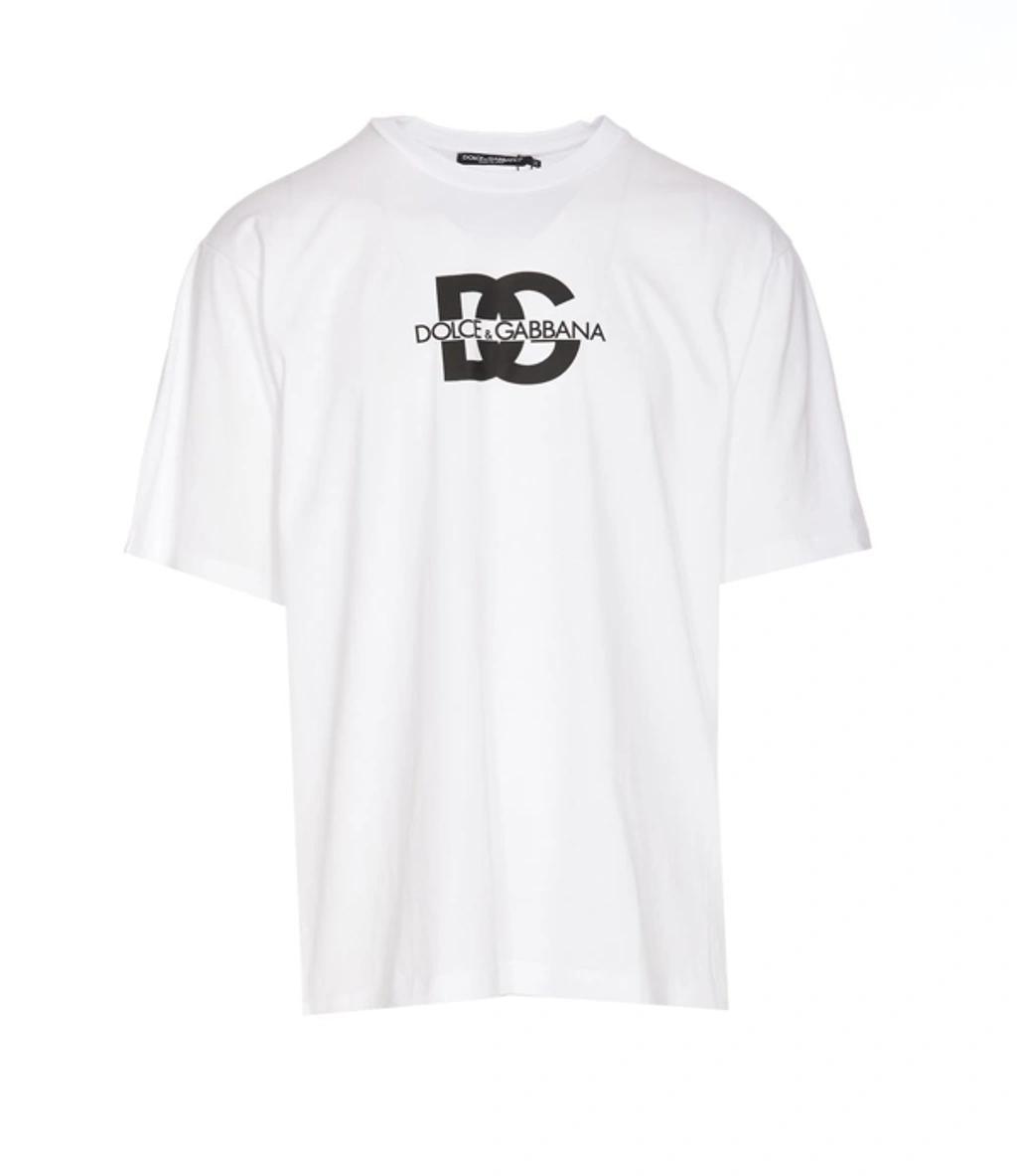 Logo Crewneck T-shirt With Short Sleeves In White Product Image