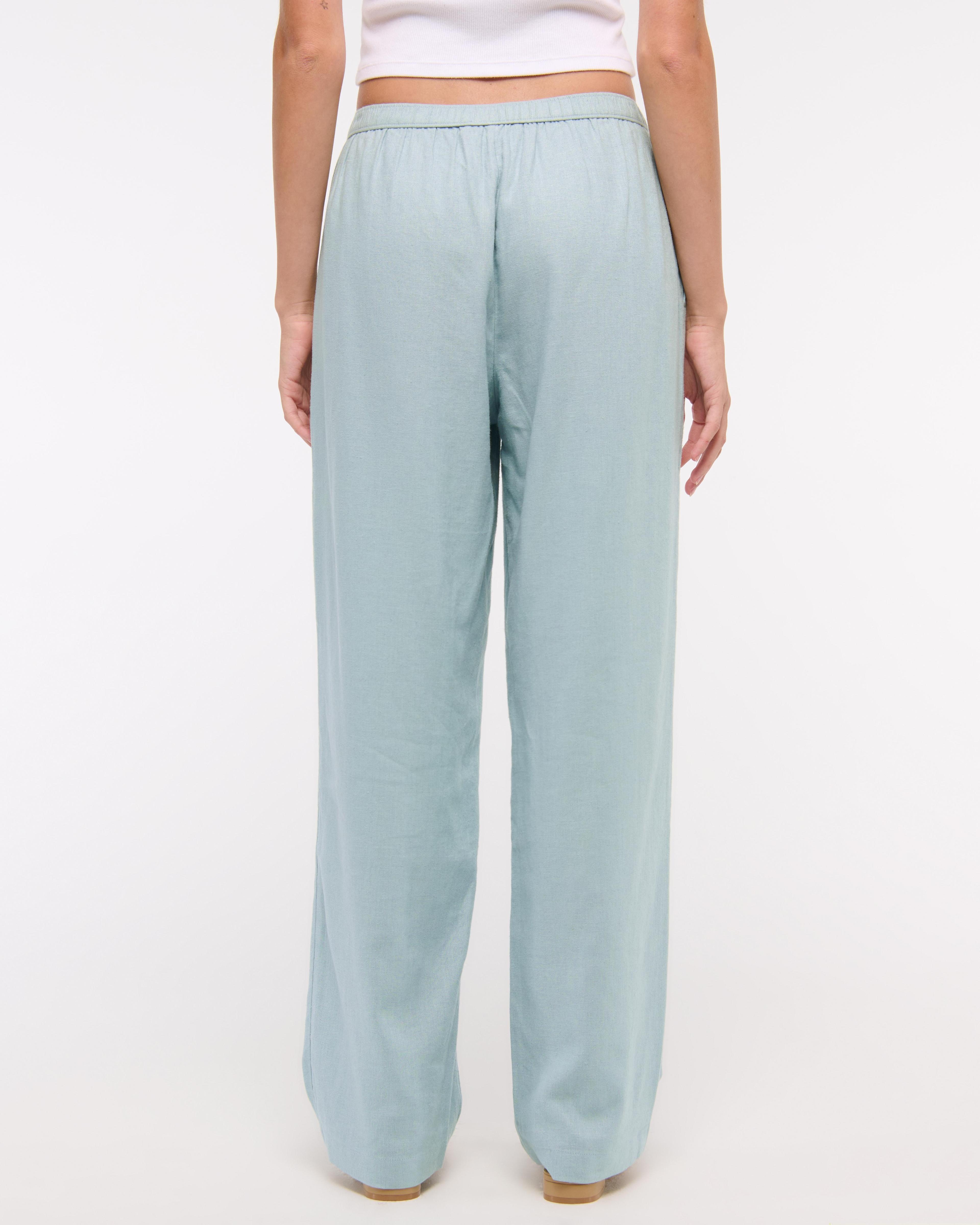 Straight Linen-Blend Pull-On Pant Product Image